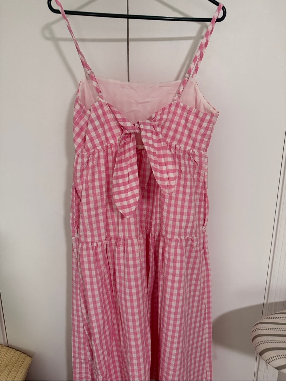 J. Crew Pink Gingham Tiered Sundress - Picture 2 of 3